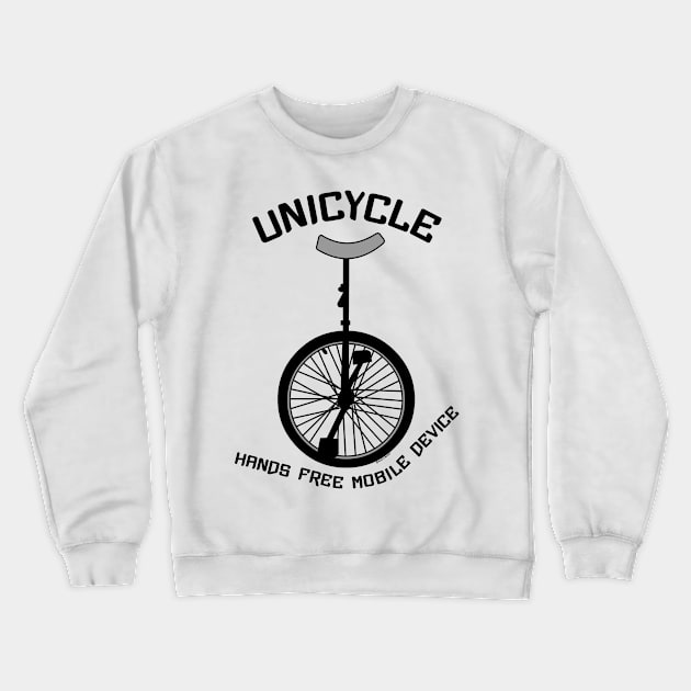 Unicycle Mobile Device Crewneck Sweatshirt by Barthol Graphics